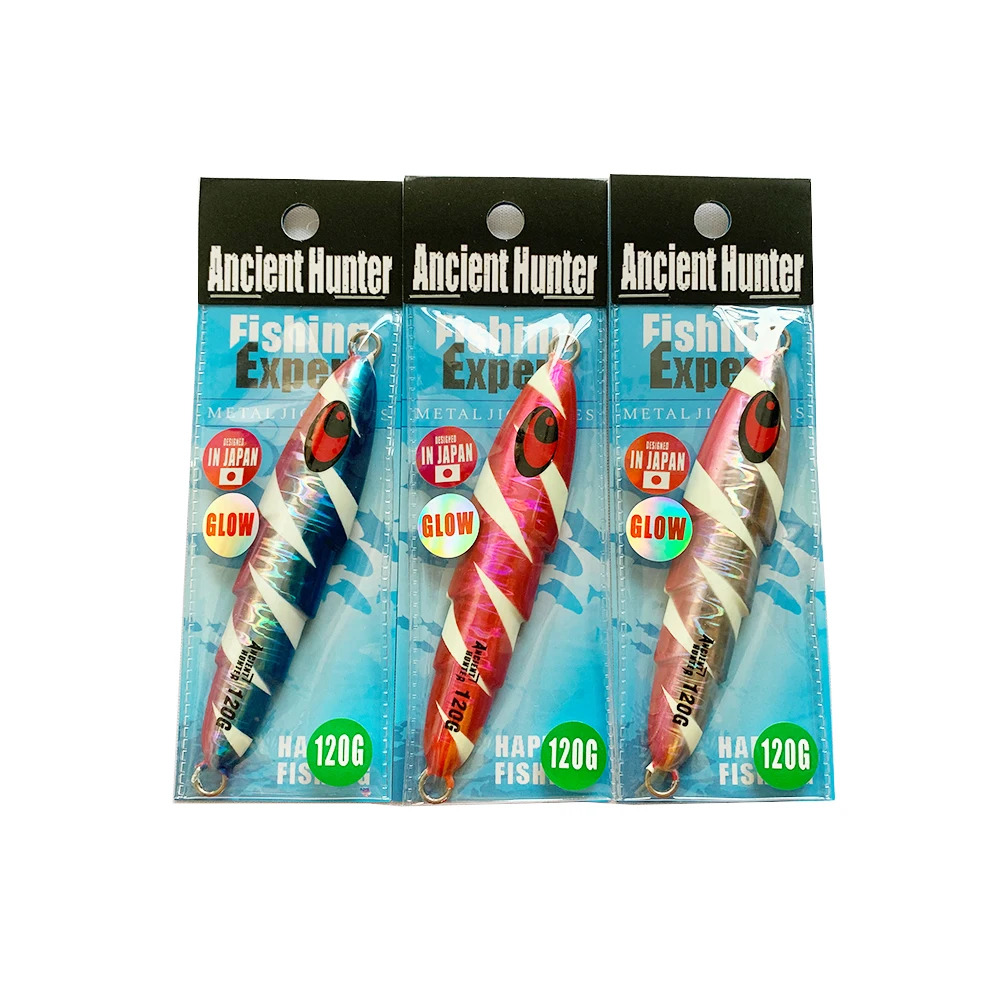 Ancient Hunter 1PCS/Bag Jigging Fishing Bait 120G Shiny Sliding Metal Jig Slow Jig Isca Metal Lure Fishing Accessories