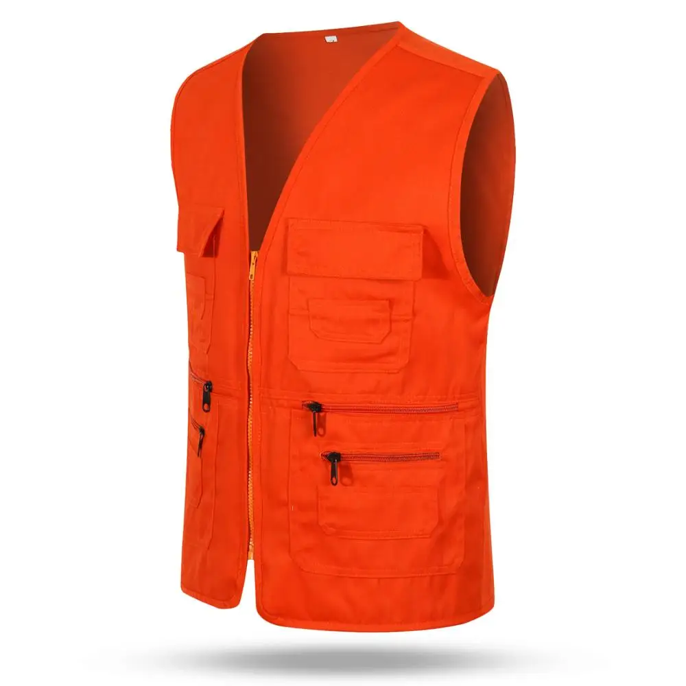 
Wholesale custom logo comfortable utility sleeveless jacket unisex outdoor work volunteer vests 