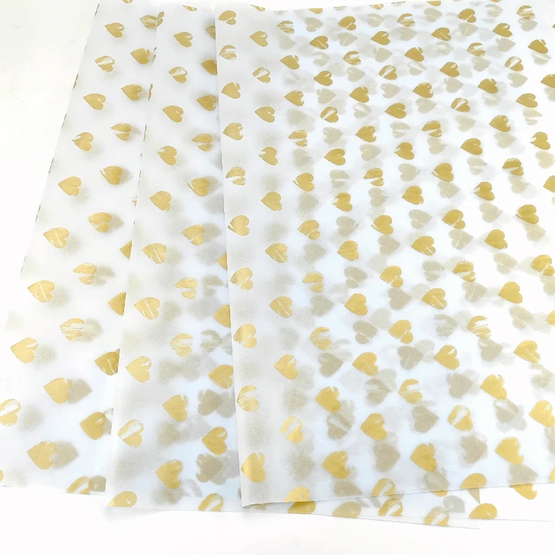 Custom Wrapping Tissue Paper Gold dot on black background Golden Love For Packaging