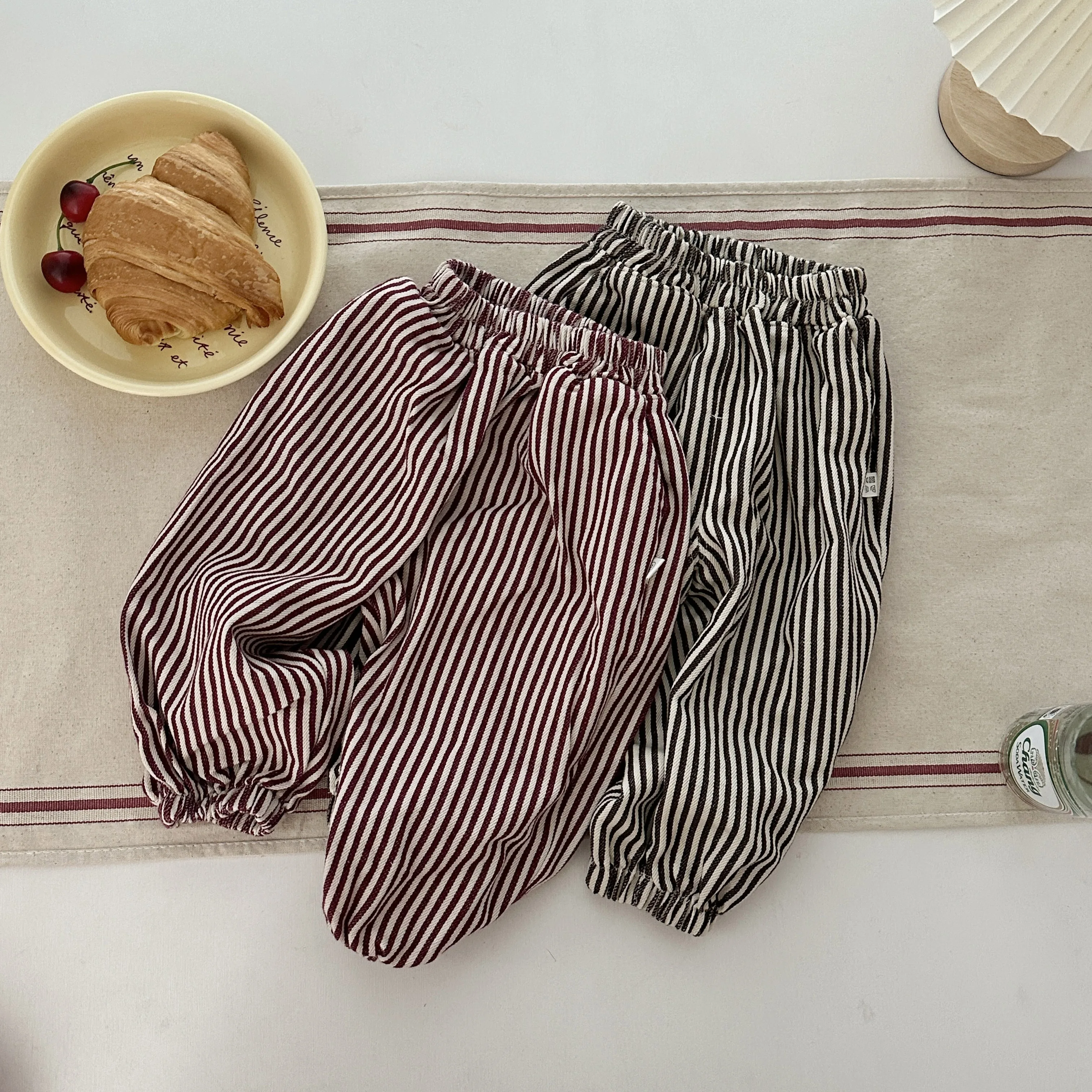 Purorigin 2024 wholesale custom good price novel design low price baby boys girls long pants trousers kids stripe pants for 2-7Y