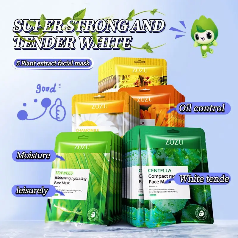 OEM ZOZU korean hydrogel seaweed snow clover face care moisturizing skin rejuvenation water beauty nourishing facial sheet mask