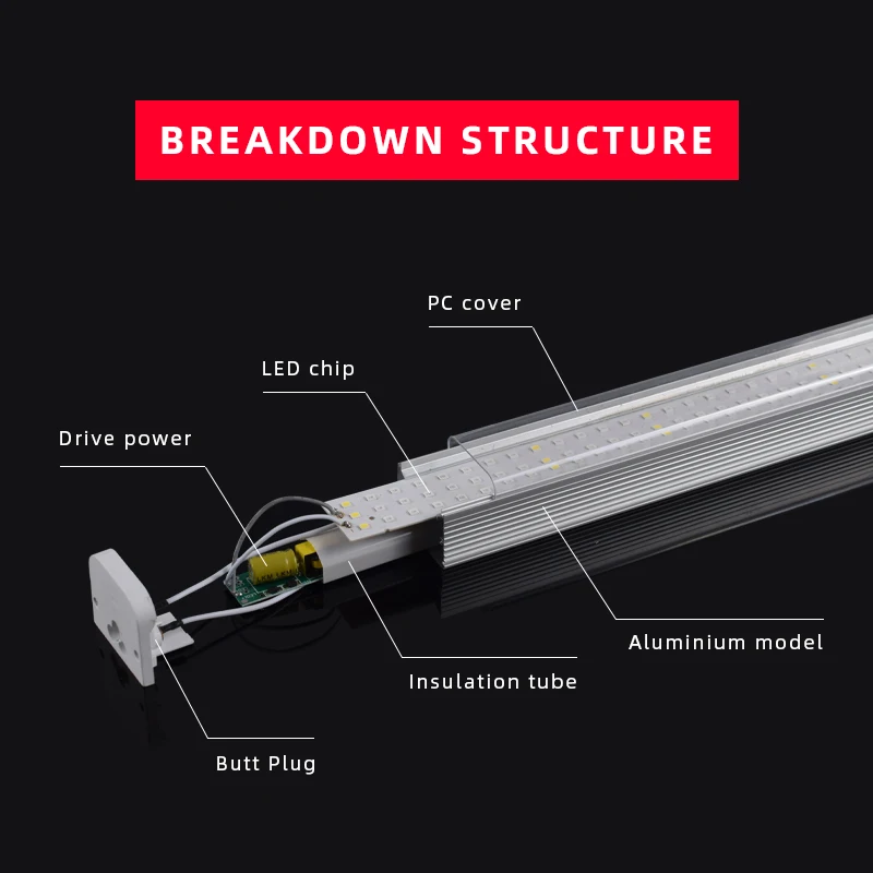 2020 New Aluminum Full Spectrum 3500k COB Cxb 3590 Indoor Plant Tube Light 72W Led Grow Light