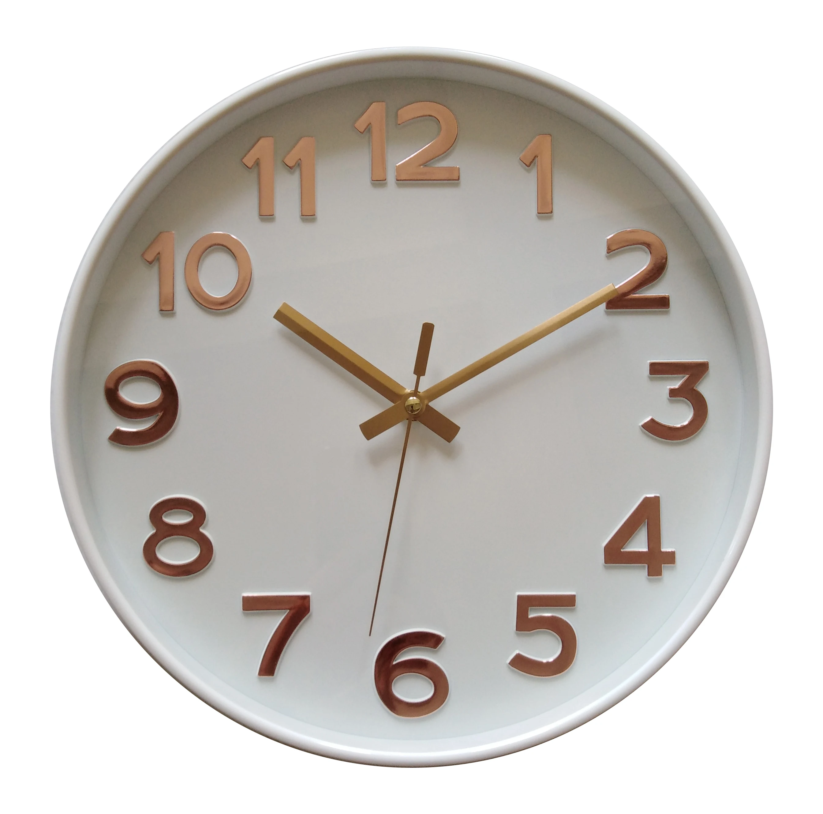 12 inch modern home decorative  gold 3D fine numbers  plastic  wall clock