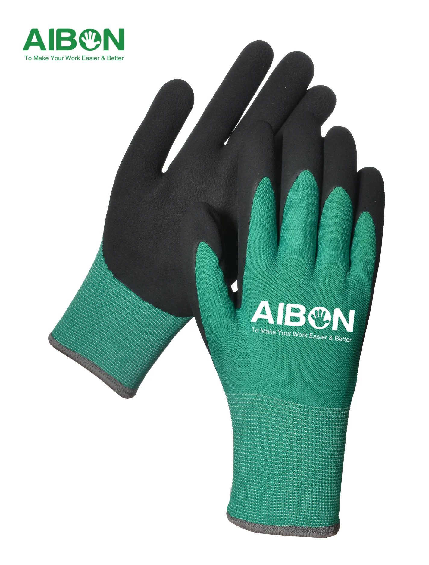 Red Good Quality Nylon Knit Non Slip Coating Rubber Palm Coated Crinkle Latex Protection Safety Work Gloves