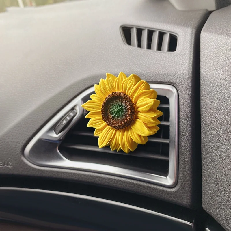 Auto Decoration Supplies Creative Hanging Sunflower Car Pendant Ins Fresh Flower Fragrance Plaster Car Aromatherapy