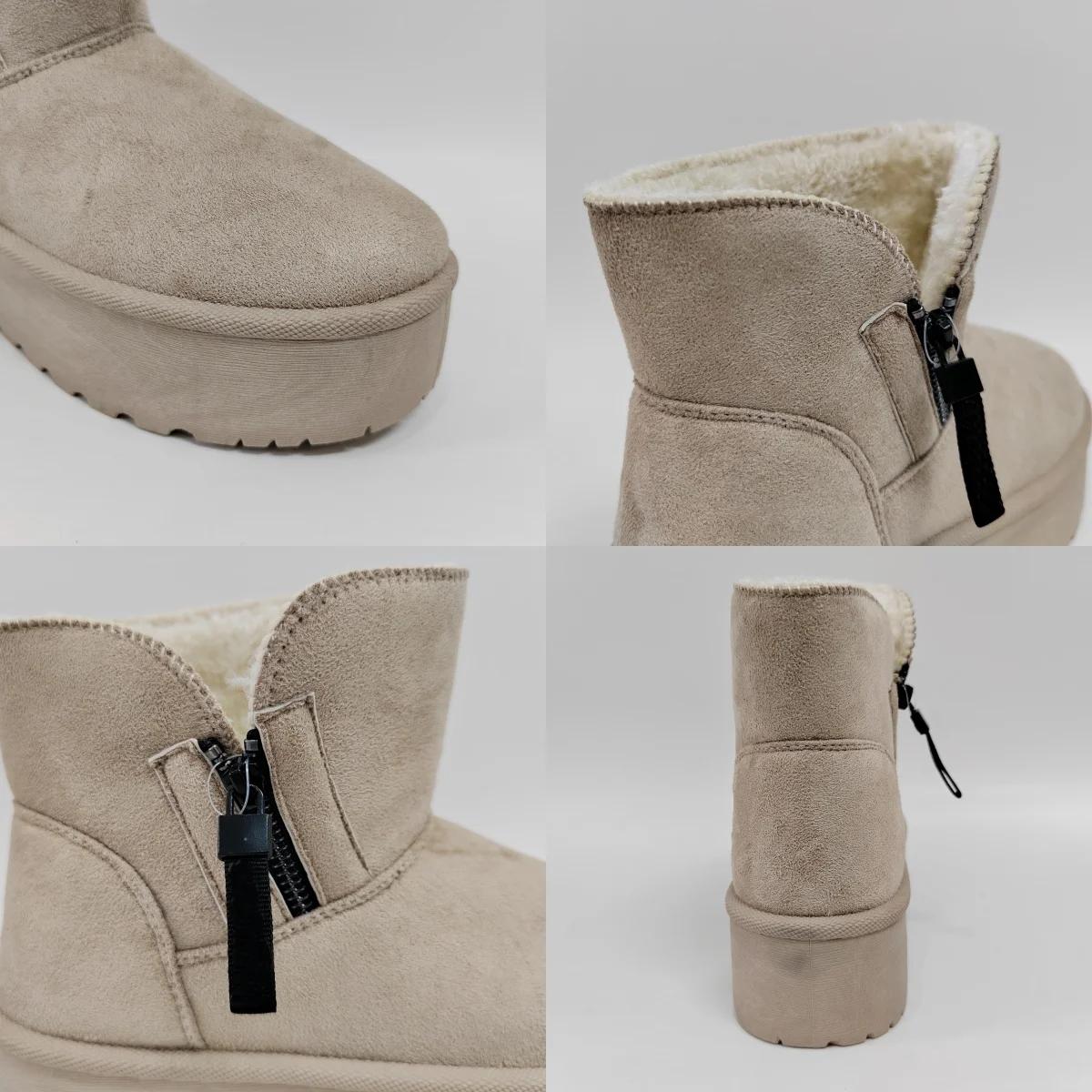 Best New Products Of 2024  Suede Upper Woman Snow Boots Lady Winter Shoes With High Popularity