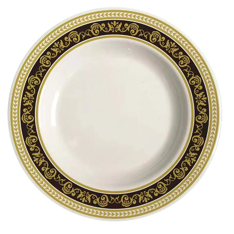 Complete style stock melamine plate set dishes plate melamine china trade print melamine plates