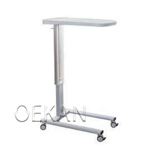 OEKAN High Quality Medical Over Bed t Table Hospital Wooden Bedside Table Height Adjustable