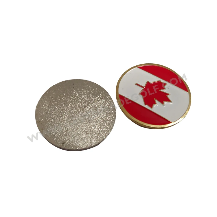 Custom National flag marker metal golf markers exopy printing magnetic golf ball marker