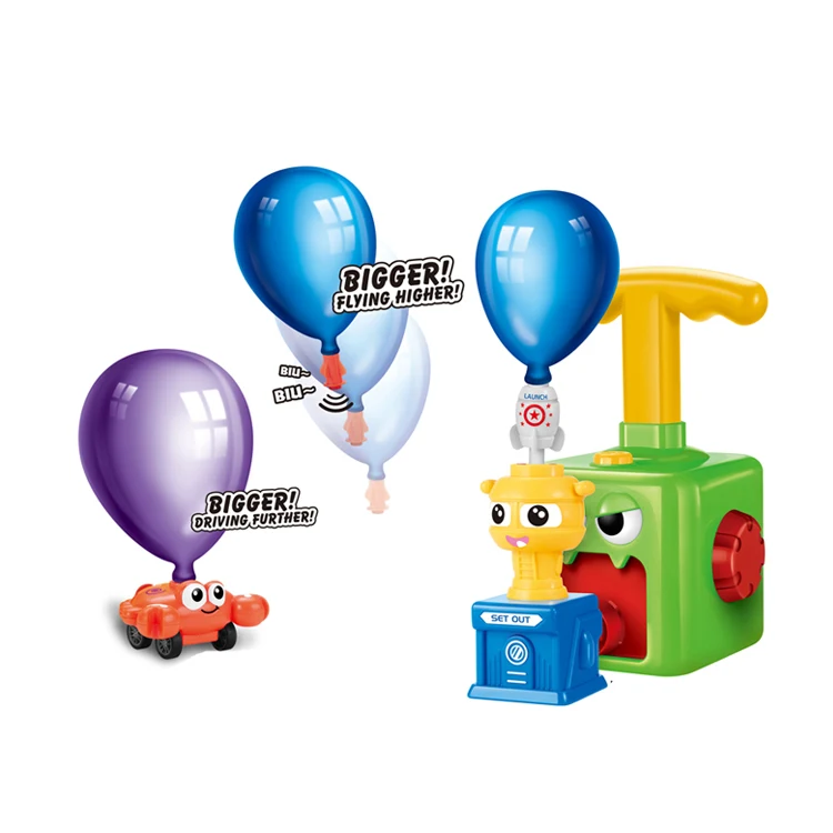 Educational Inertia Air Balloon Launcher Fun Child Pump Toy Set Diy Balloon Power Ballon Car