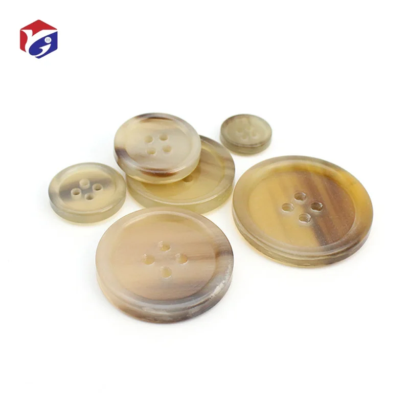 Wholesale High Quality 4 Holes Natural Horn Bone Buttons for Coat Overcoat Shirt Men Suit Real Buffalo Horn Button
