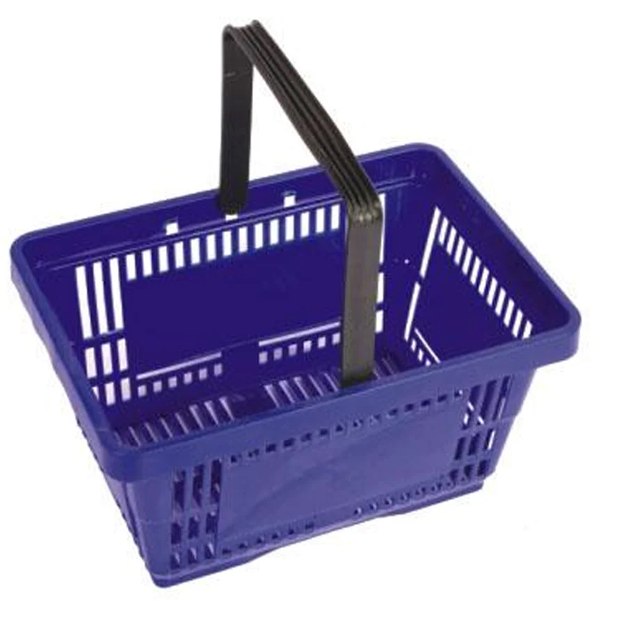 Wholesale Flexible Handle Orange Pink Small Cute Plastic Supermarket Shopping Basket for Shops