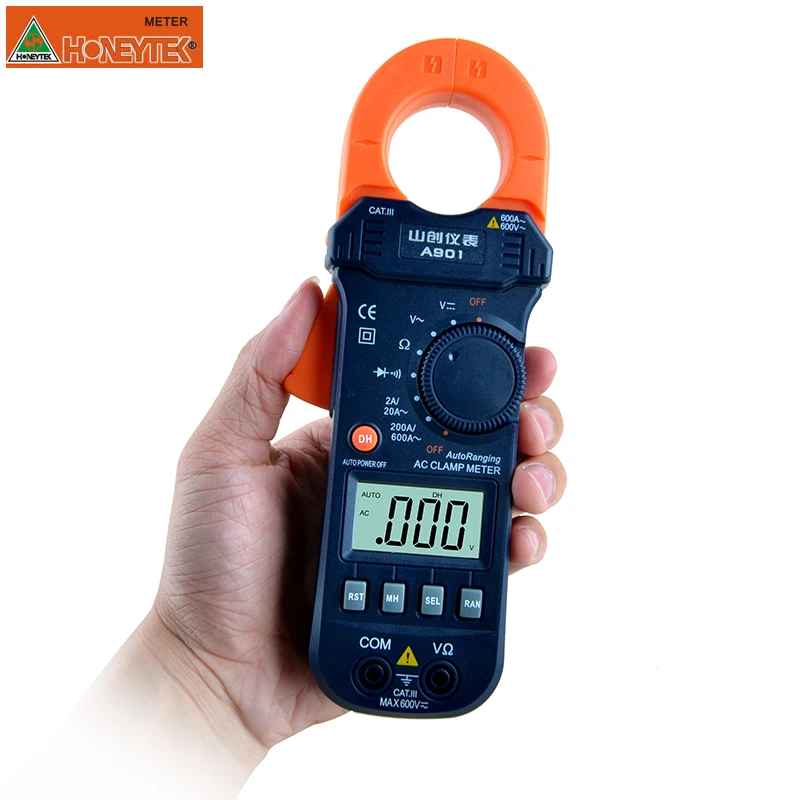 A901 цифровой Ампер клещи мультиметр токовые клещи Вольтметр Амперметр 600A AC/DC Ом ток напряжение тестер