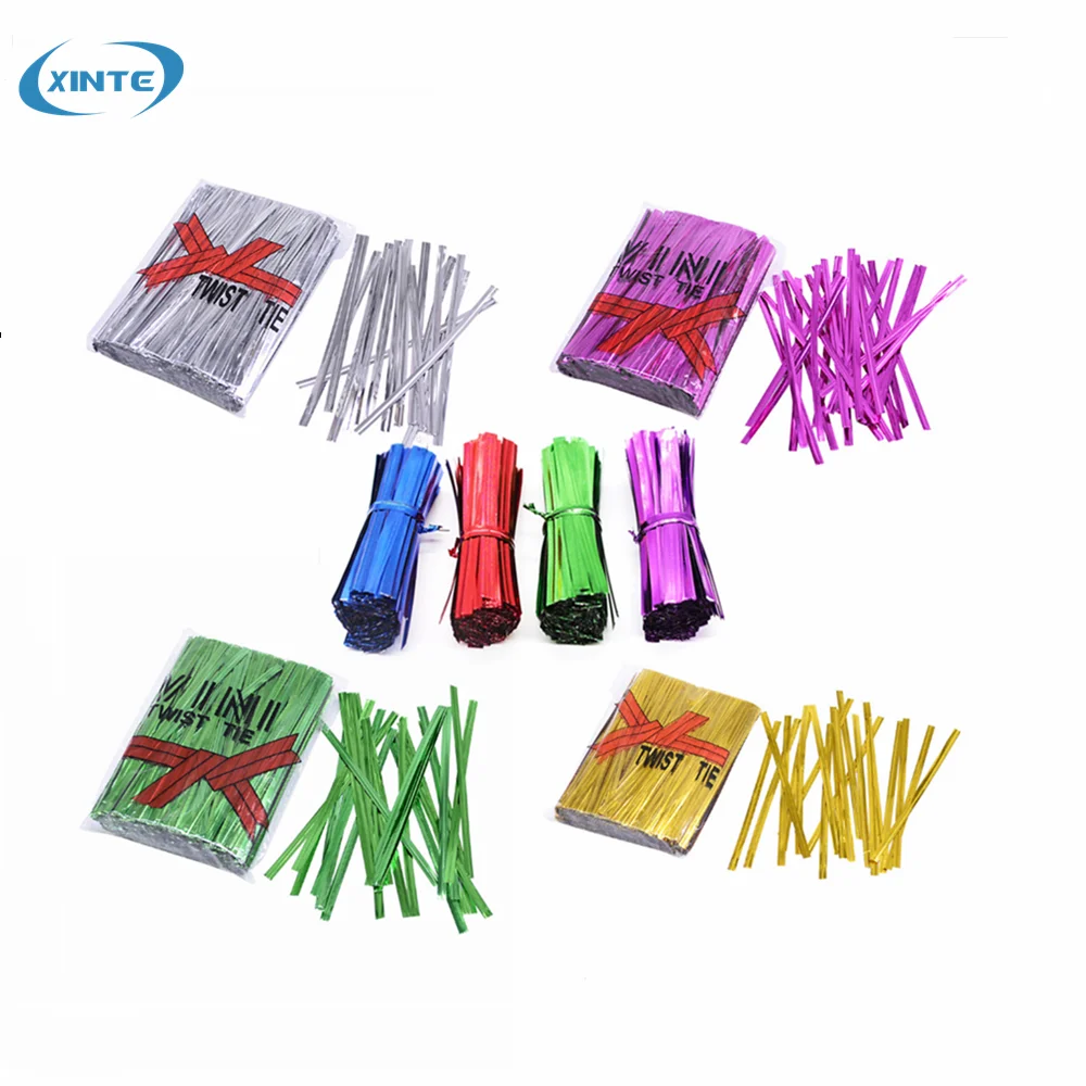 4mm Metallic Twist Ties Wire For Wedding Party Cake Pops Sealing Cello Bags Lollipop Packaging Wire