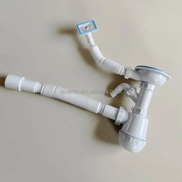 Bathroom Washroom Kitchen Basin Drainer Water Siphon Sink Bottle Trap With Strainer and Overflow