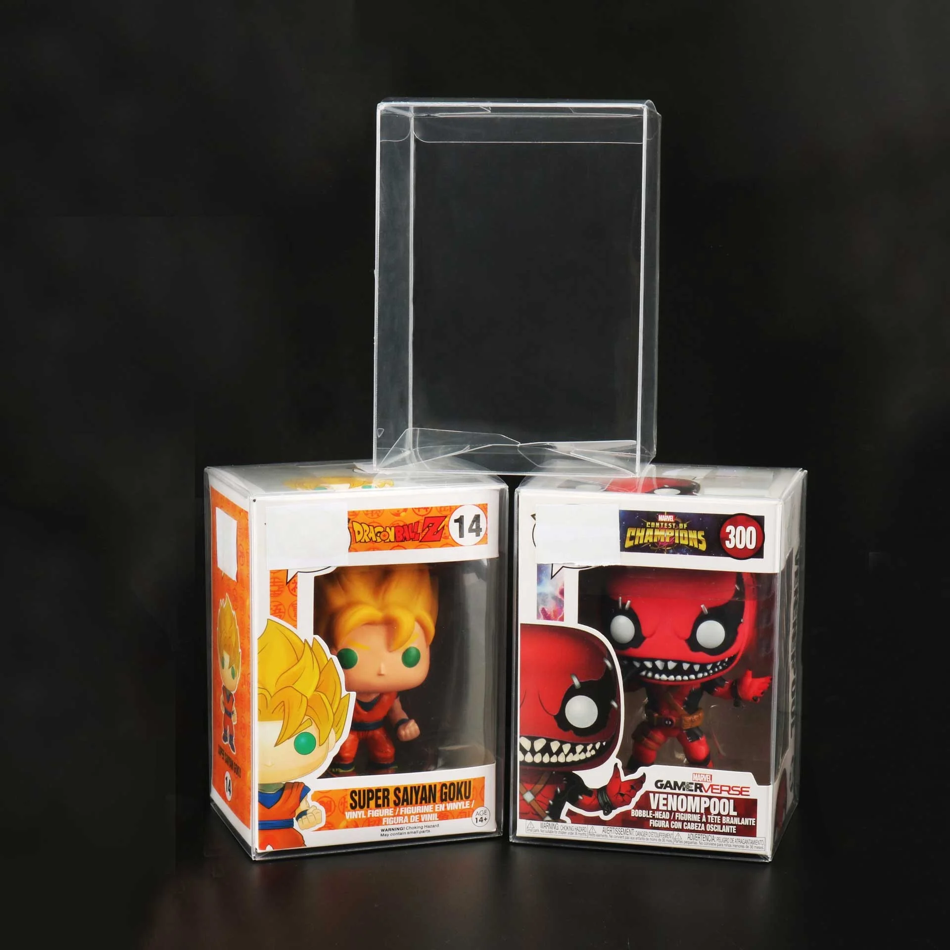 customized Logo acetate 4 inch funko pop protectors  clear Transparent Funko Pop protector case ,plastic PVC PET Box for toys