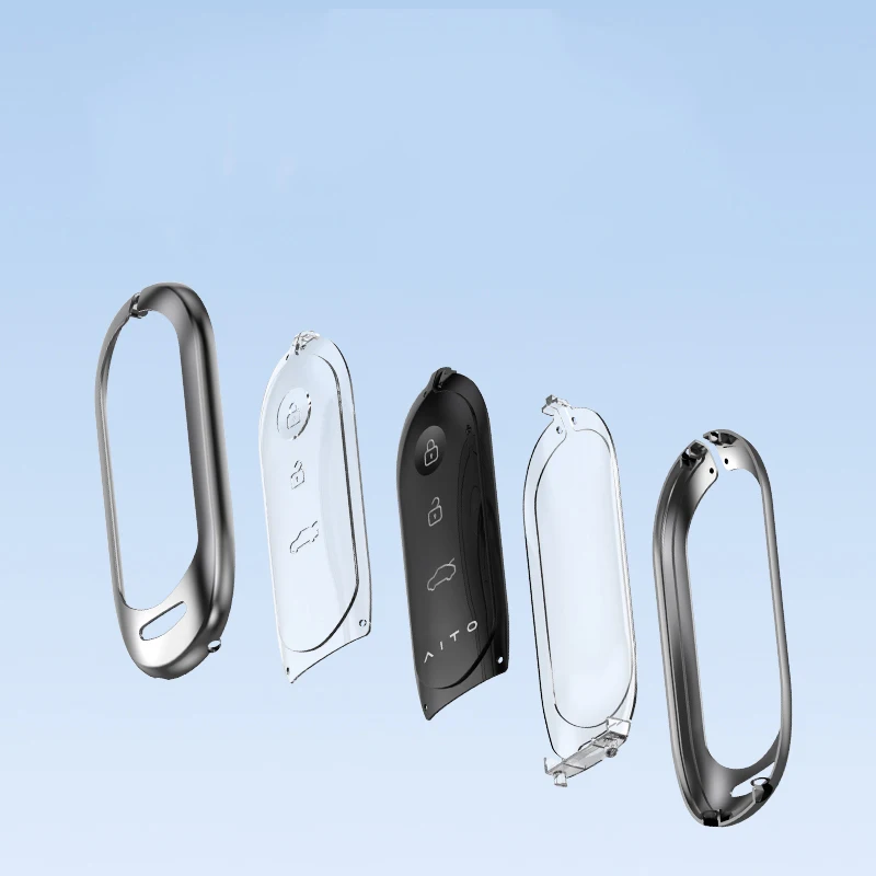 Car Remote Key Cover Metal Protect Holder Leather Case Accessories