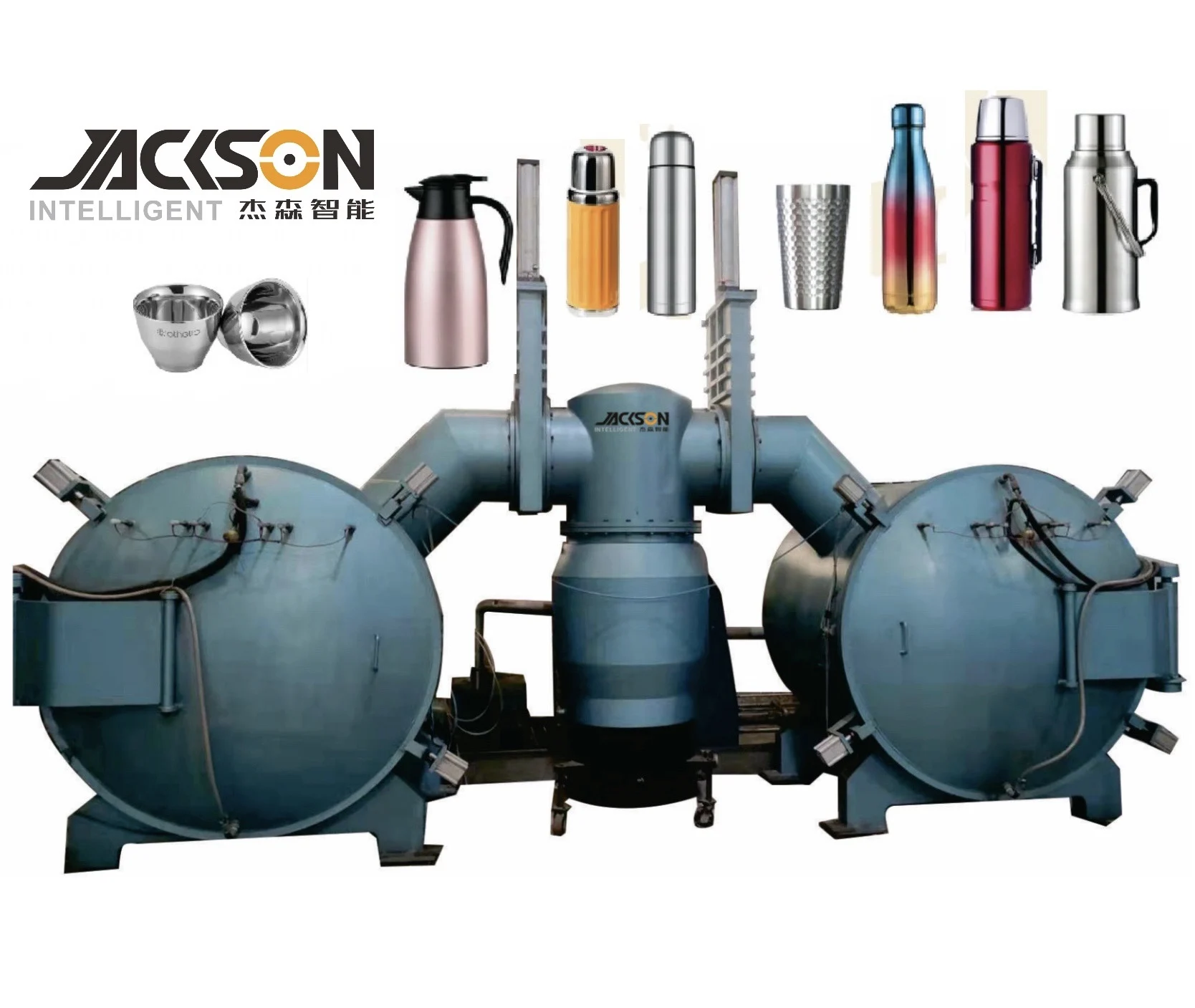 Jackson stainless steel double walls making machine energy saving automatic vacuum brazing machine