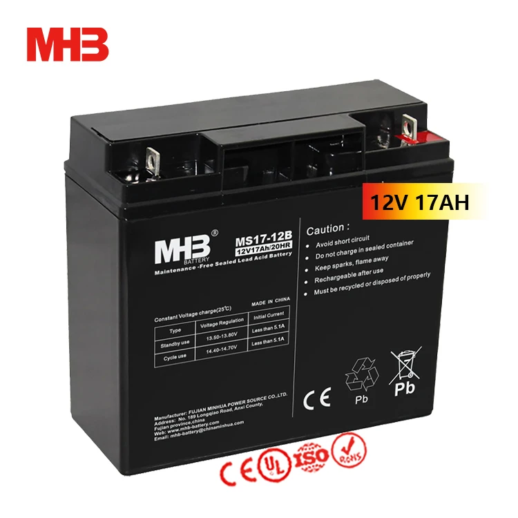 Ms17-12B перезаряжаемая солнечная батарея Mhb 12 В 17 А/ч, 20 часов, герметичная свинцово-кислотная батарея, цена для аварийной системы