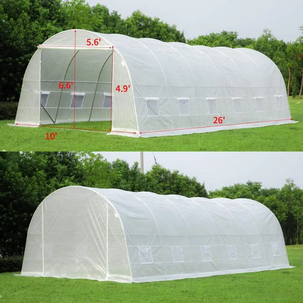 Белая полиэтиленовая туннельная теплица 8x3x2 м
