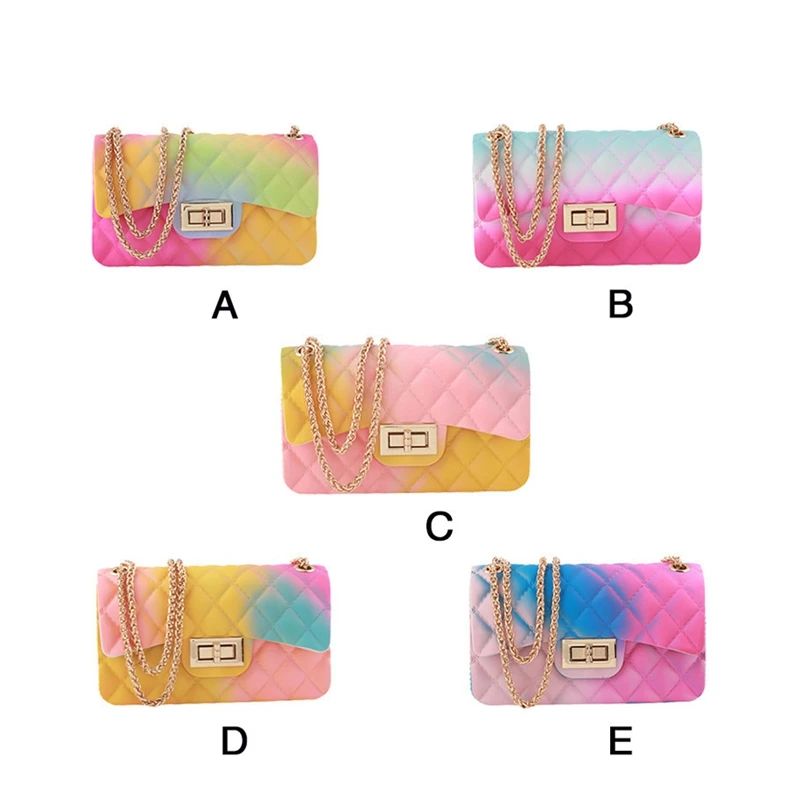 2022 PVC jelly bags rainbow purses and handbags luxury handbags for women