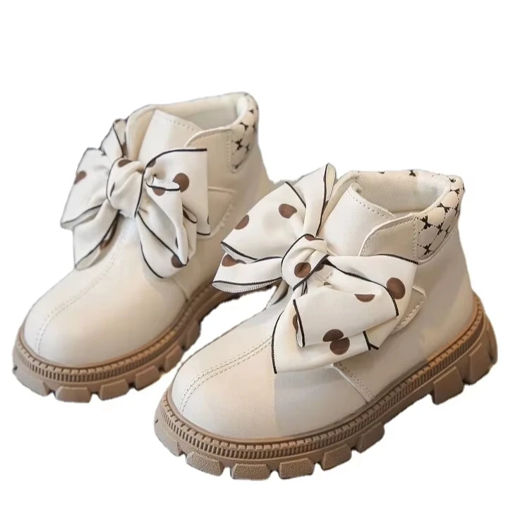 Top Fashion Children Girls ribbon snow boots lightweight warm plush winter snow boots shoe