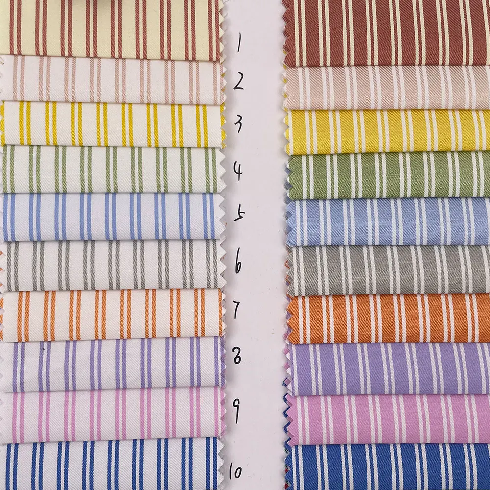 Wholesale Super Soft Woven Stripe Yarn Dyed School Uniform Shirt Skirt Fabric Material