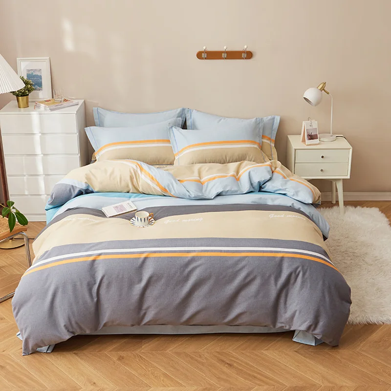 100% Cotton Luxury Egyptian Cotton Warm Comforter Bed linen Bed Sheet Bedding Set Duvet Cover