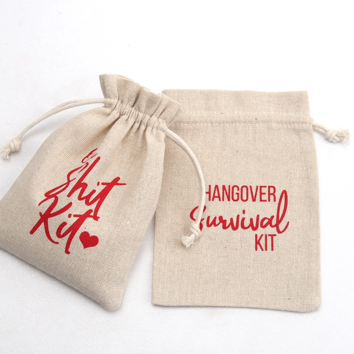 Hot Sale Custom Jute Burlap Gift Sack Drawstring Candy Coffee Bags Party Natural Eco-Friendly Gift Hangover Kit  Jute Pouch