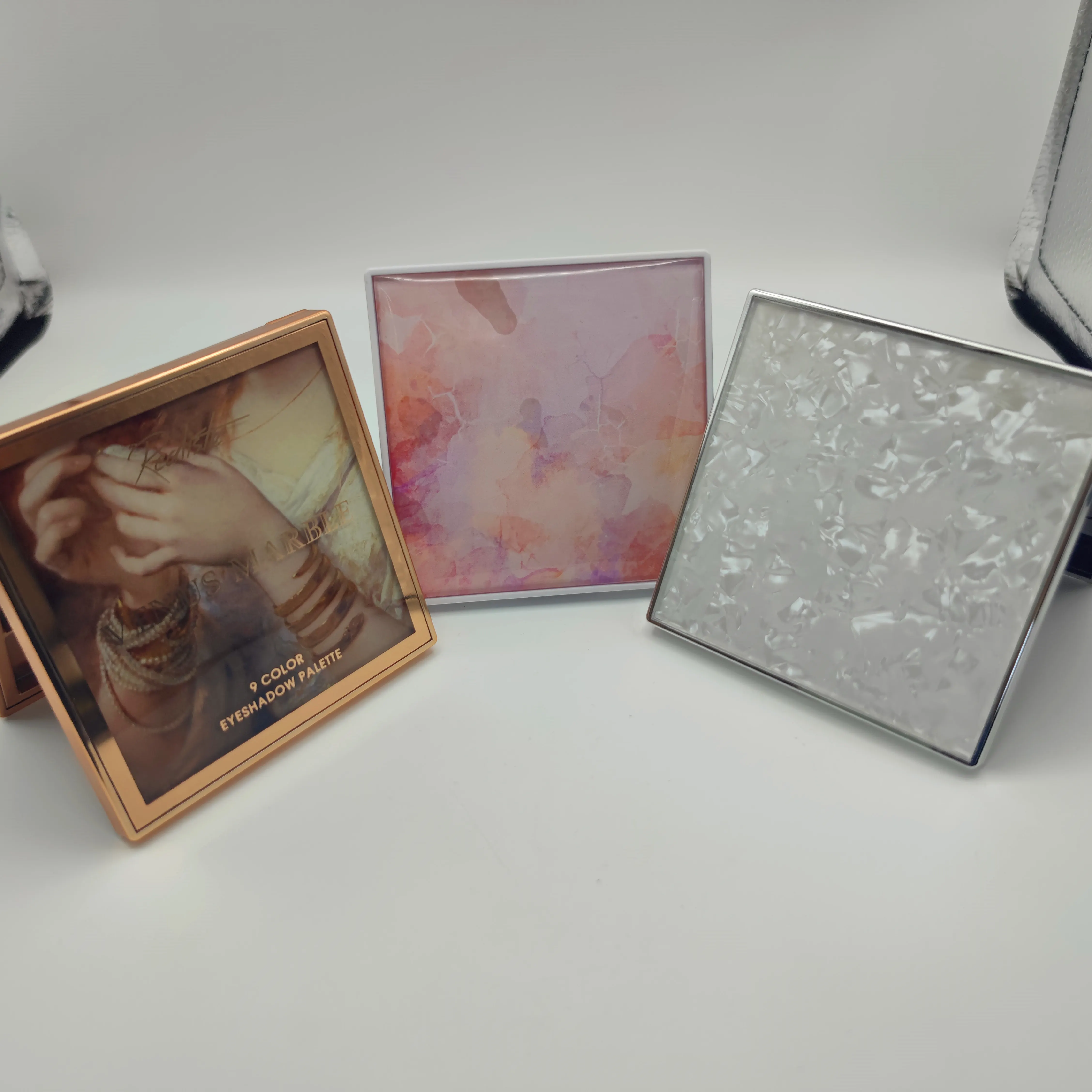 Empty Eco Friendly Empty Eyeshadow Palette 3 Eye Shadow Holder Case Box Sungpower Custom Square Luxury Cosmetic Packaging White