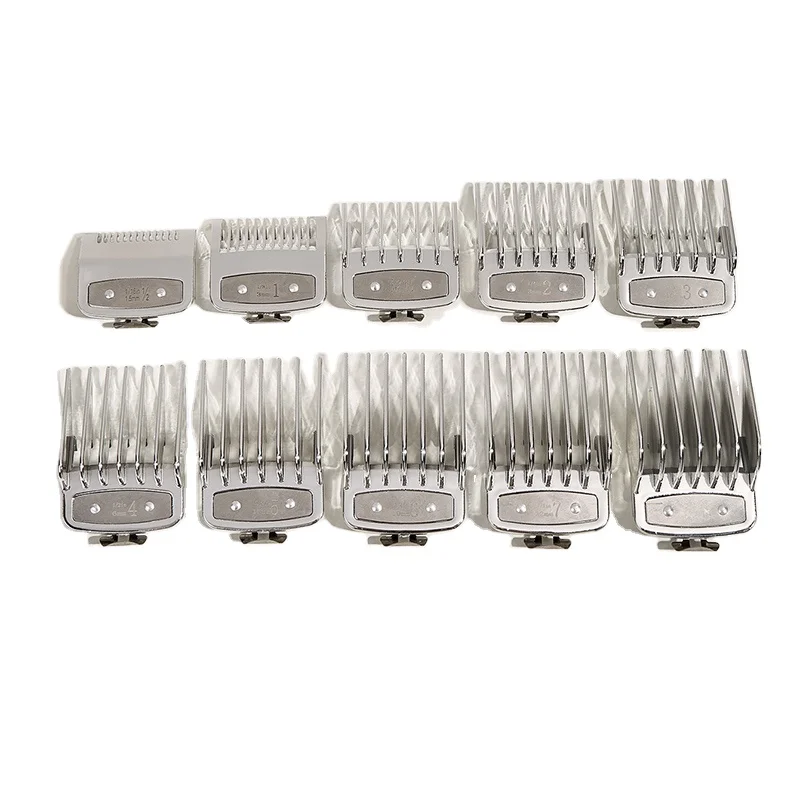 Electroplated silver fashion 10pcs Clipper Limit Comb good quality hair clipper