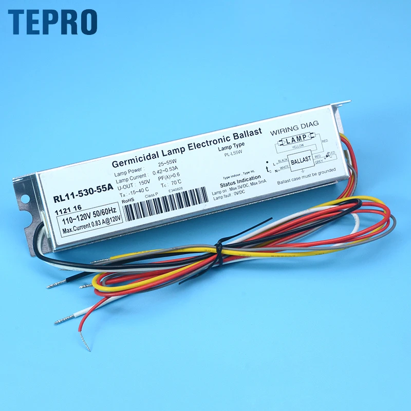 RL11-530-55A T5 55w Uv Germicidal Ultraviolet Lamp Ballast Instant Start Electric Ballast for Low Pressure Amalgam Lamp