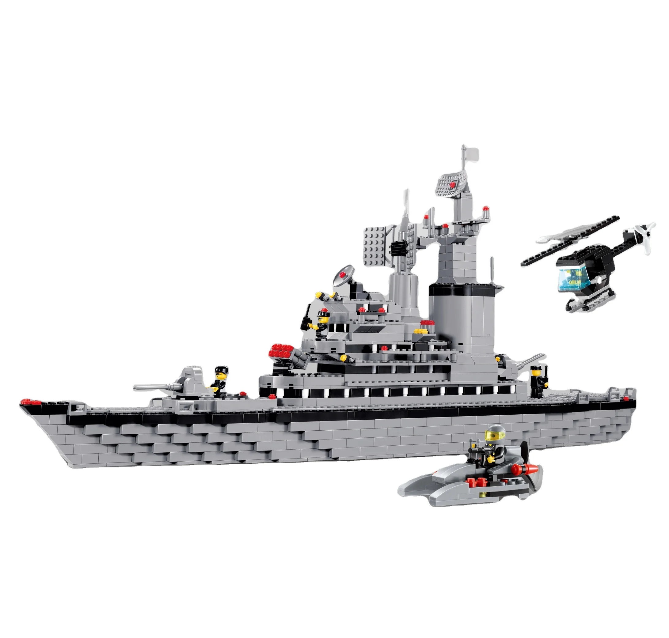 1000Pcs Assembly Aircraft Carrier Building Blocks Set Military Brick Toy Kit With Army Car Helicopter & Boat