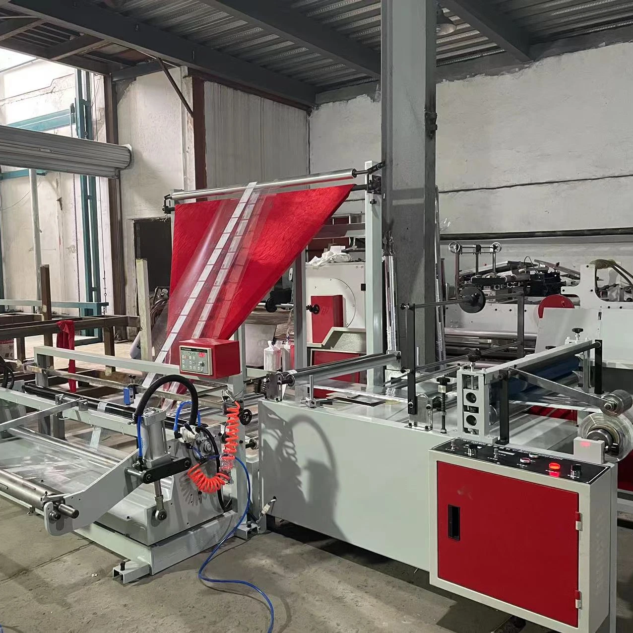 High Speed PP  BOPP Plastic Bag  Edge Folding& Winding Machine