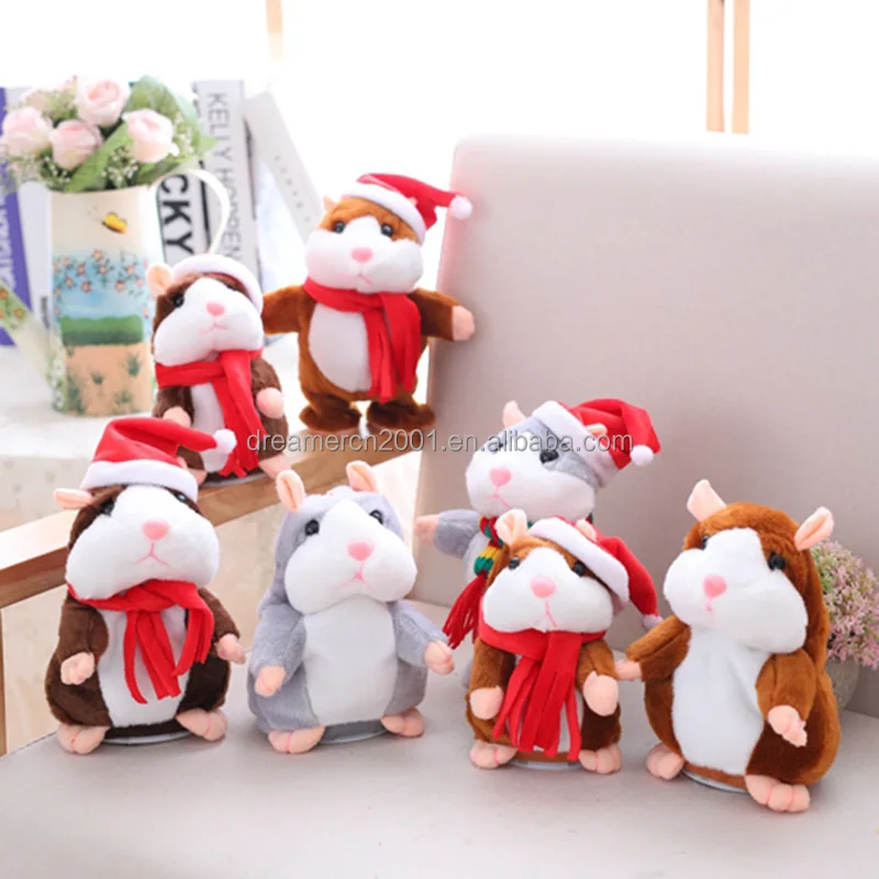 Promotion 15cm Lovely Talking Electronic Hamster Speak Talk Sound Record Repeat Stuffed Plush Animal Kawaii Hamster Toys or skin