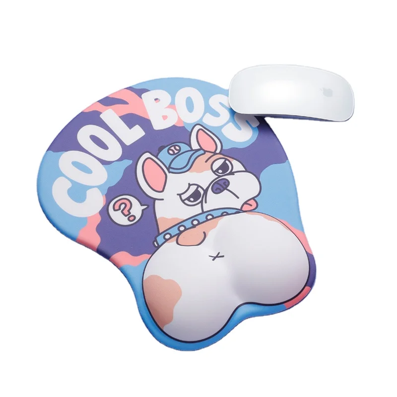 3D Animal Mouse Pad Cute Pattern Mousepad Made from Silica Gel with Comfort Surface Non-Slip PU/Rubber Base