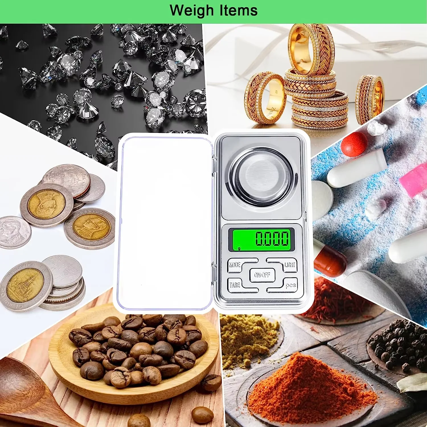 2024 Hot Sale Digital Pocket Scale 1kg Max 0.01g Accuracy Electronic Kitchen Weight Scale 0.001g Jewelry LCD Battery Powered MH