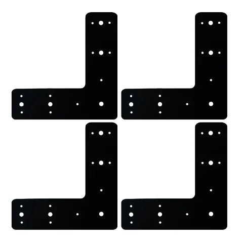 Сверхпрочные кронштейны L плоские ямочные пластины L-образной формы беседки с черным порошковым покрытием для ремонта домов беседок.