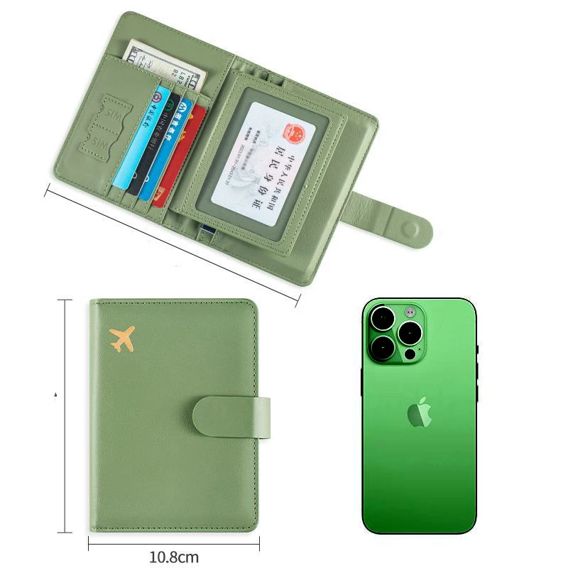 Оптовая продажа дорожный бумажник Обложка для паспорта RFID с пряжкой из искусственной