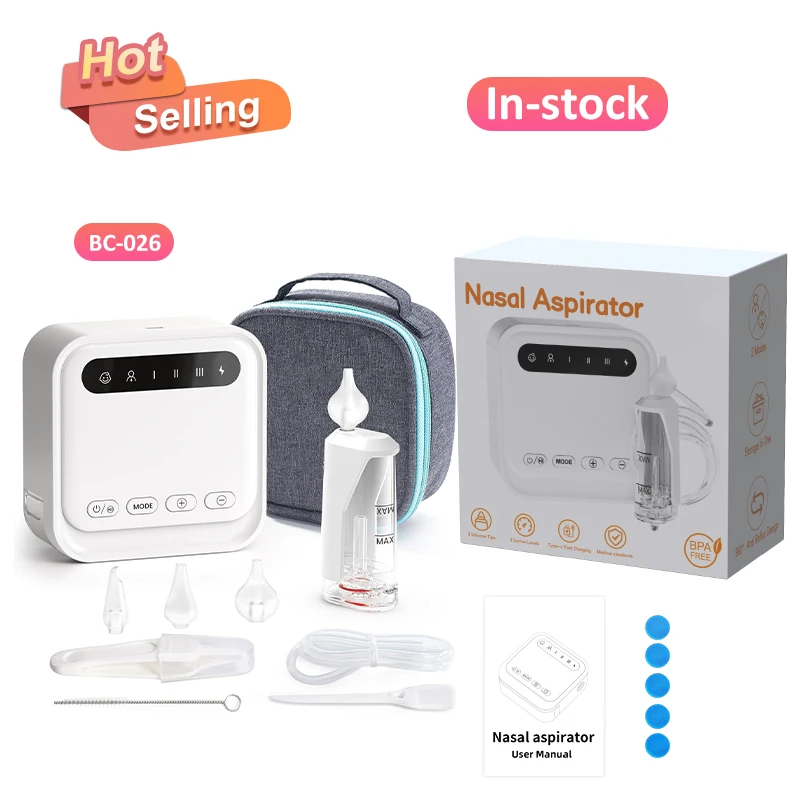 YYM 360 Degree Anti-reflux Design Newest Suction Comfortable Waterproof Vacuum  Nose Cleaner Low noise Baby Nasal Aspirator