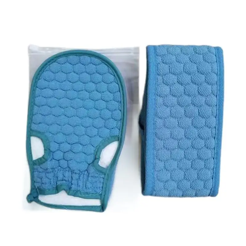 Bath Glove Brushes Sponges Scrubbers Jacquard Scrub Set Dead Skin Remover Fingerless Custom Pattern Exfoliating Bath Sponge
