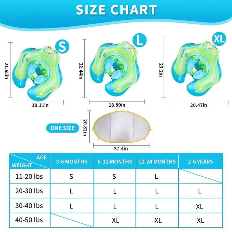 YUZHILONG listing Used in indoor and outdoor swimming pools and sea child  baby swim floating canopy ring with detachable canopy