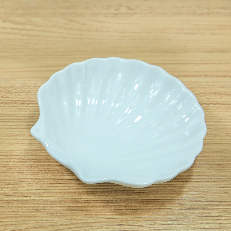 Customized cheap unbreakable pottery bone china mother of pearl shell plate