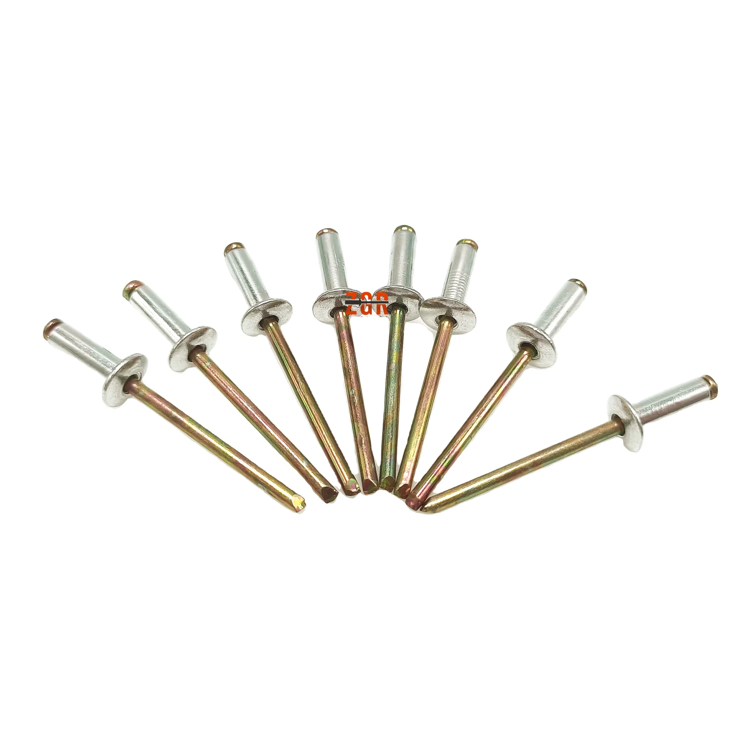 Крепежная заклепка, оцинкованная стальная заклепка, алюминиевый корпус, стальная заклепка открытого типа