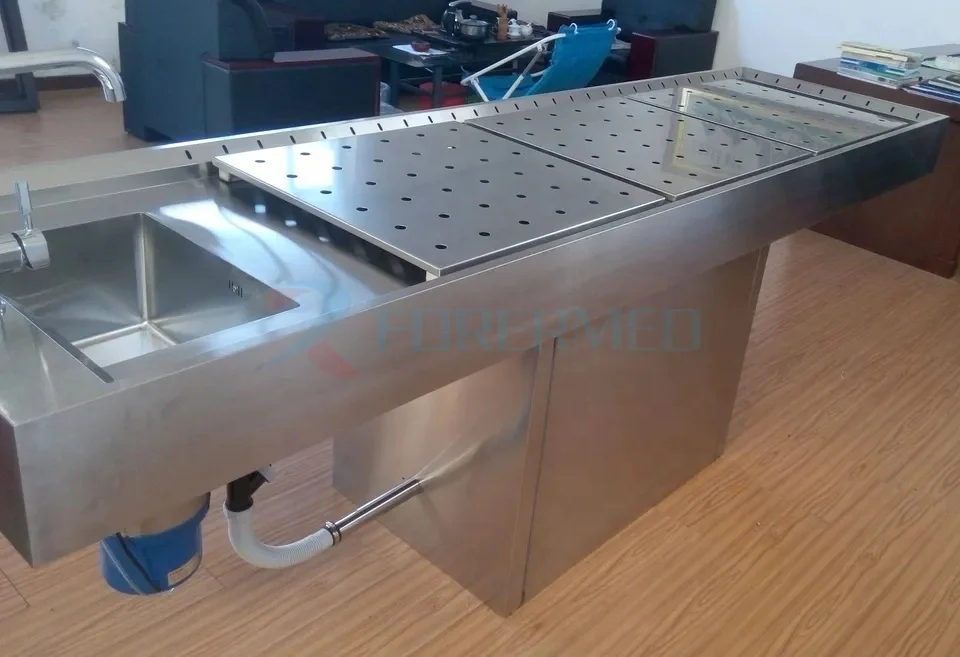 Factory Price Mortuary Device 304 Stainless Steel Funeral Supplies Mortuary Equipment Autopsy Table For Hospital