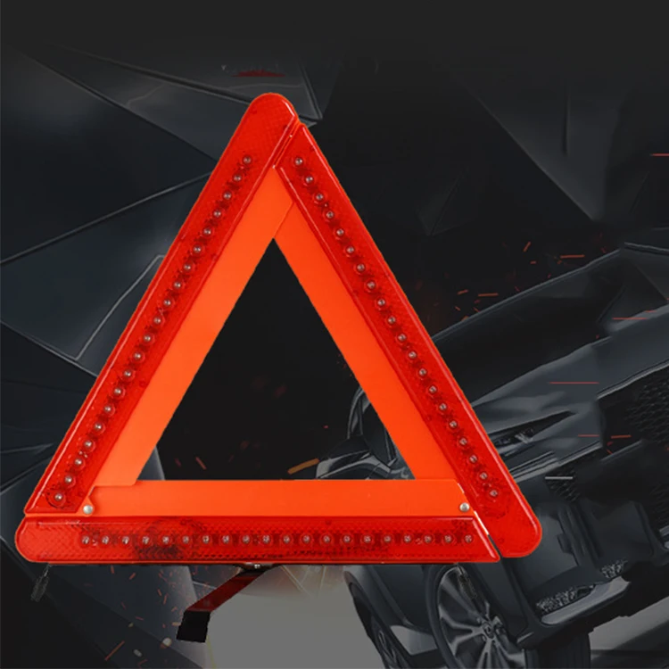 Durable and Reliable Roadside Car Triangle Warning Sign Triangle Flash Warnig Lamp Transparent Emergency Lamp
