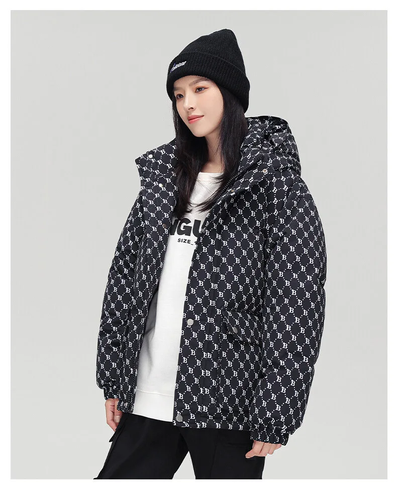 2023 Fashion print puffer jacket clothing   Unisex Down Winter Fleece Warm Thicken Outerwear Wholesale Plus Size Men Jacket