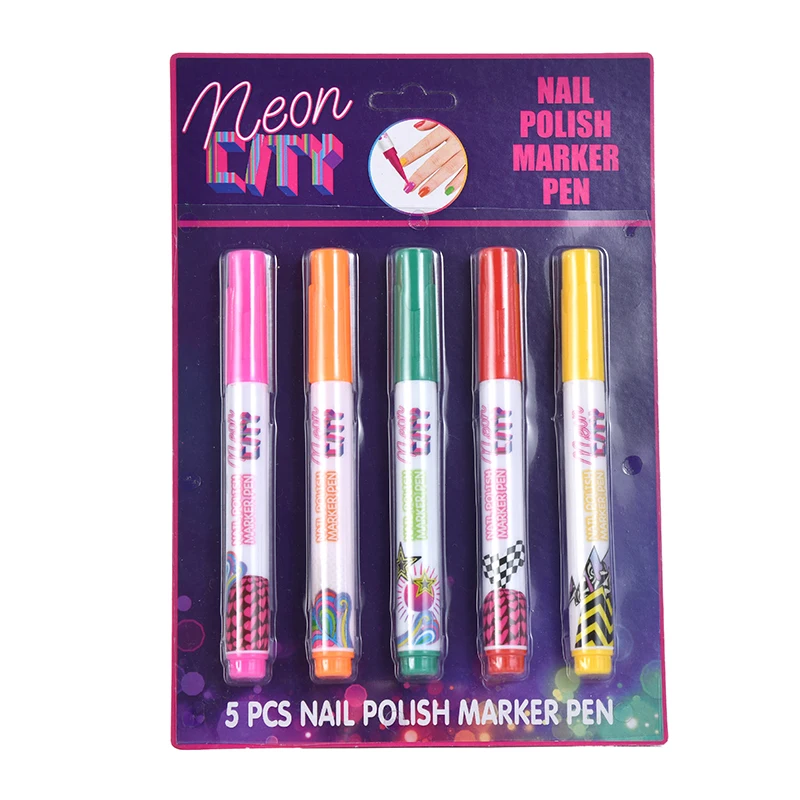 OEM Quick Dry Children Diy Waterproof Nail Polish Marker Pen kids painting toys nail art graffiti pen
