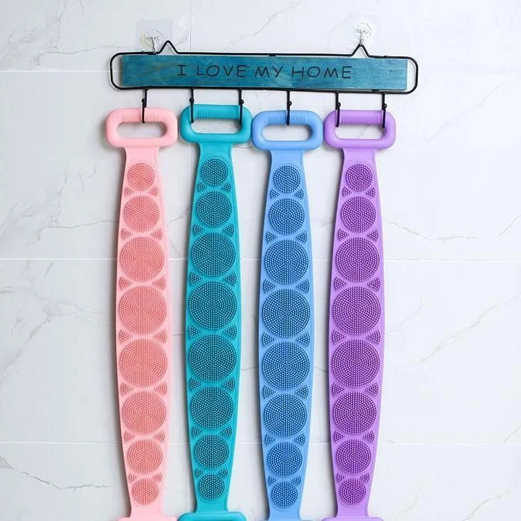 Silicone washcloth for men and women strong back rub plaster long back exfoliate bath brush exfoliating shower towel