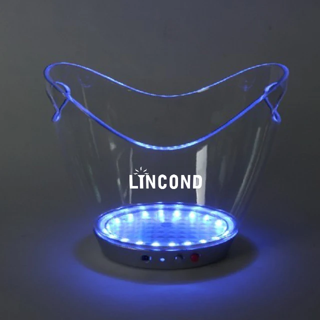 Plastic Acrylic 3.5L rechargeable led light beer ice buckets